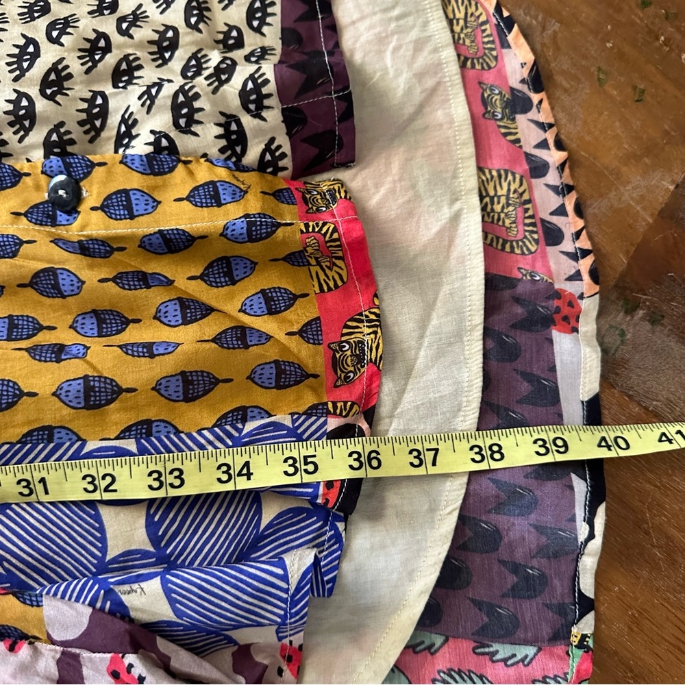 Anthropologie Dhruv Kapoor button front‎ bright print belted dress size M NWT - Picture 6 of 10
